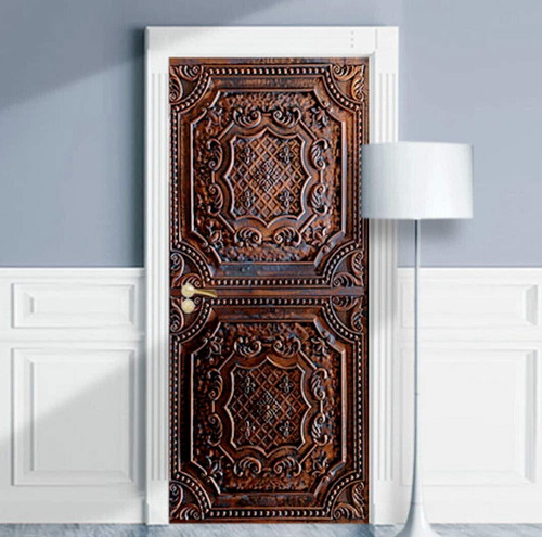 Bronze patterned entrance door - bronze,
