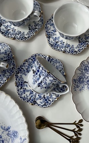 Set nordic style blue and - style,