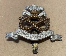 100% Genuine WW1 North Staffordshire Regiment Bimetal Cap Badge BIN £9.99