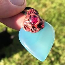 Blue Chalcedony & Garnet