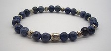Dumortierite Bead Stretch Bracelet, Natural Blue Stone Bracelet, Jewellery Gift