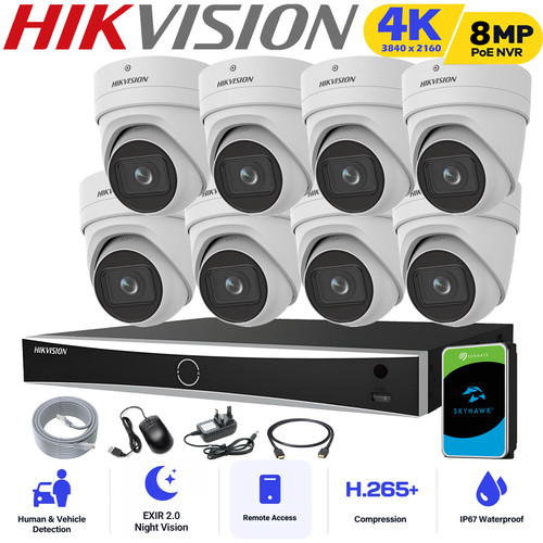 Hikvision cctv 8mp poe - 4k,