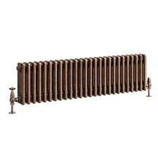 Traditional 3 Column Radiator Aged Copper Central Horizontal Rad 300 x 1190mm