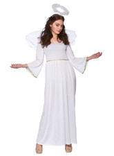 Ladies Christmas Angel Dress, Wings & Halo Christmas Fancy Dress Costume