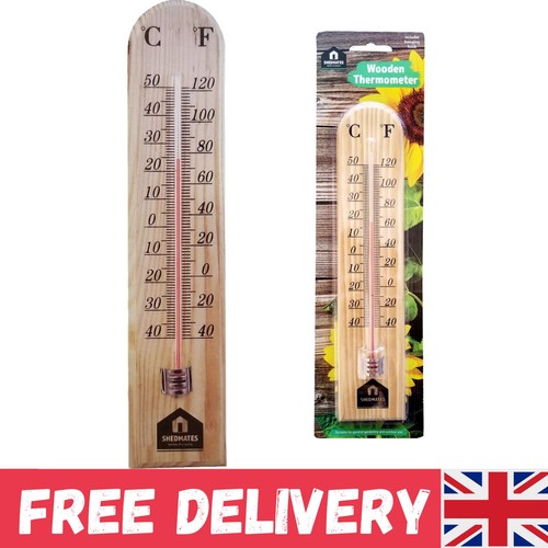 Large wooden thermometer - large,