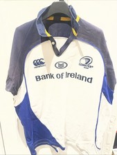 Mens Canterbury Leinster Away Rugby Shirt In XL - White/Blue/Navy 2007-2008 