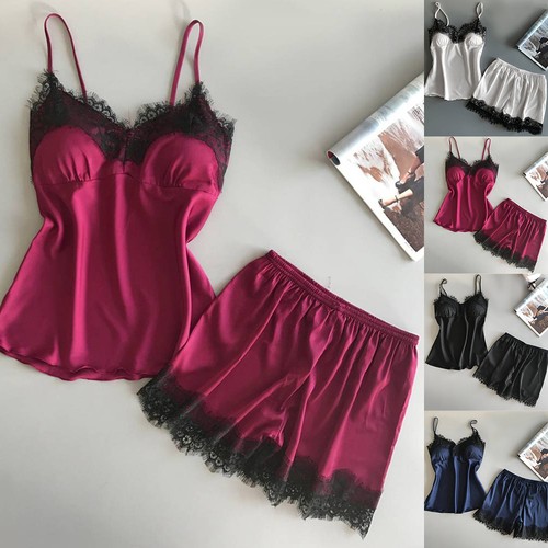 Womens sexy satin silk lace - sexy,