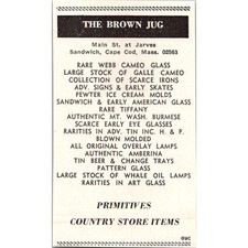 The Brown Jug Primitives Country Store Items Cape Cod MA 1973 Ad SAI4-M20