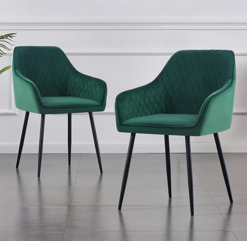 Velvet dining chairs padded - chairs,