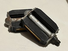 VINTAGE black RUBBER BLOCK PEDALS 9/16" RALEIGH CHOPPER ERA, retro, Cateye 