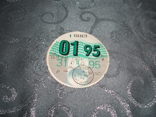 Tax disc 95 used - tax, ..01