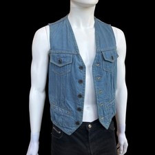 1970s Mens Denim Waistcoat