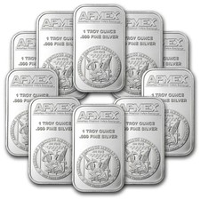 Lot of 10 - 1 oz Silver Bar by