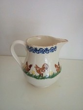 Vintage Brixton Pottery Small Jug With Chicken Design