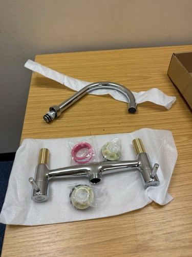 Dual lever chrome kitchen sink - lever,