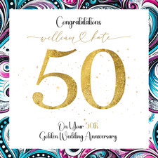 personalised 50th golden