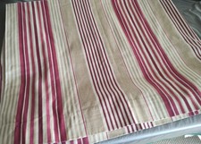 PAIR OF LAURA ASHLEY CURTAINS IRVING STRIPE IN CRANBERRY W167cm x L137cm VG COND