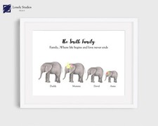 Personalised family elephant - personalised,