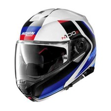 Nolan N100-5 Hilltop Flipup Helmet N-Com Motorcycle Helmet White/Red/Blue 049