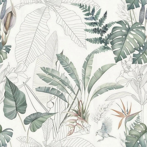 Tropical palm leaf peel stick - leaf,