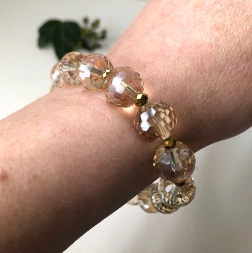 Champagne crystal bracelet - champagne,