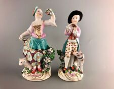 Chelsea Derby Porcelain Figures of Shepherd and Shepherdess c1775