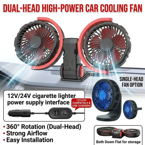 Dual head car - dual, fan