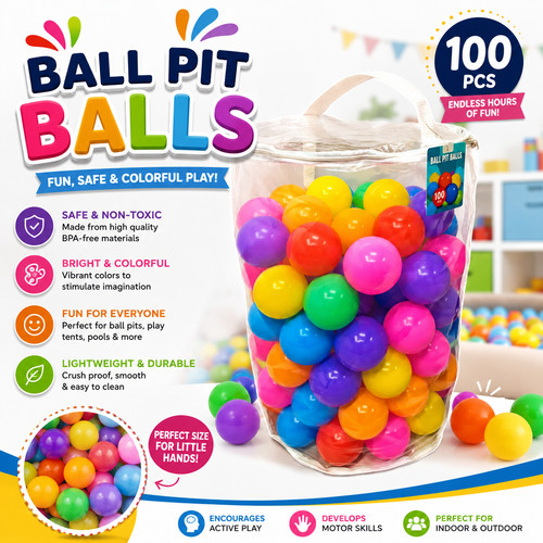 100 colourful play ball pit - 100,