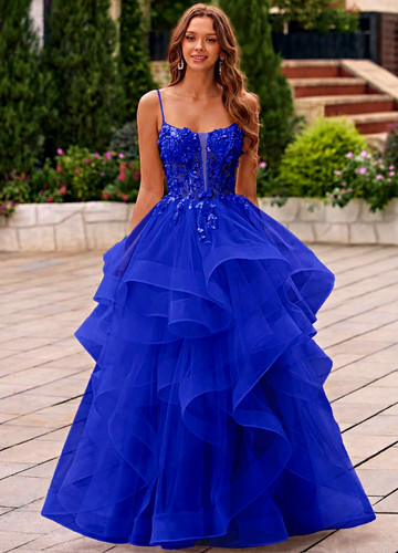 Women blue tulle ballgown - women’s,