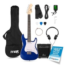 GigKit Junior Electric Guitar for Kids with Amp, Tuner, Bag & Strap - 3/4 Blue