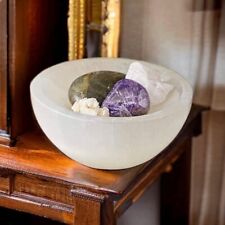 Selenite Crystal Round Bowl Spiritual Cleanse & Recharge Crystals Multiple Sizes