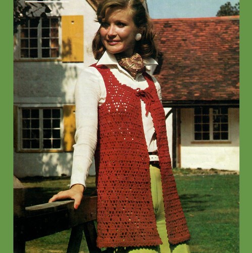 Ladies crochet waistcoat - 70's,