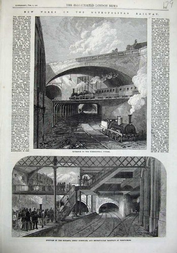 Old antique print 1868 railway - old,