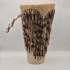 Original African Hide Skin & Rope Tribal Tom Tom Drum 26 CM High VGC Folk Drum