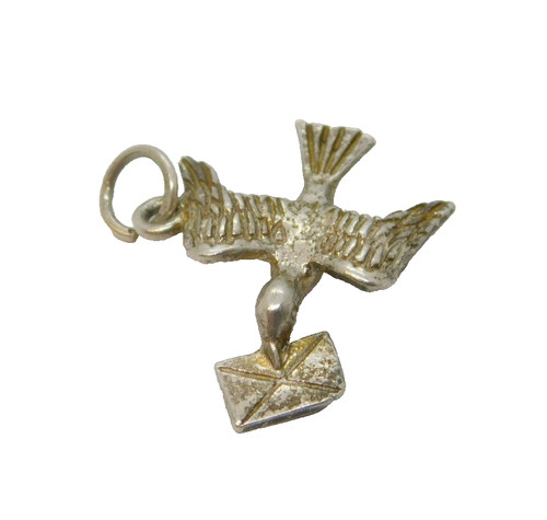 Sterling silver carrier pigeon - carrier,