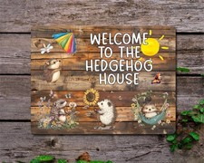 Hedgehogs Metal Sign Gift -