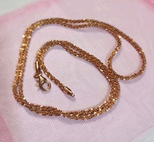 Vincenza 50 cm Rose Gold Overlaid Sterling Silver Diamond Rock Cut Chain