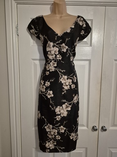 Black grey floral lined - floral,