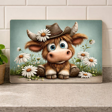 SPRING DAISY HIGHLAND COW