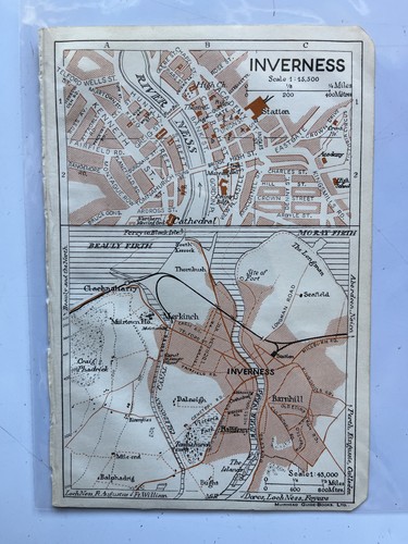 Vintage map inverness - map, of