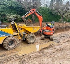 Mini Digger 1.7 Ton / Dumper with driver for hire in Buckinghamshire