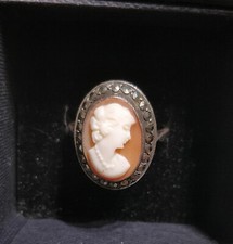 Antique Silver Cameo Ring with