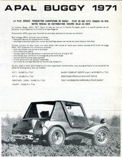 Apal Buggy VW-based French text sales item 1971