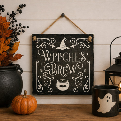 Witches brew halloween hanging - brew,