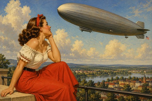 Pinup sexy woman blimp - woman,
