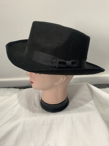 Classic black felt wide brim - black,
