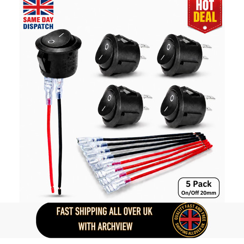 5pcs mini 12v round - mini, rocker