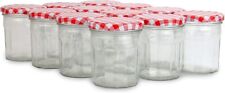 Jam Jars Glass Wide Mouth Preserve Pots Screw Lids 324ml Airtight Jar Set of 12