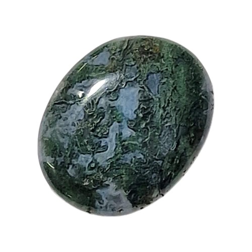 Green moss agate medium oval - moss,