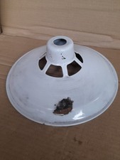 Original Benjamin Benflux Industrial Pendant Light Shade White Enamel Cage Top